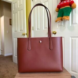 #67. Kate Spade All-Day Large Brown Leather Tote Bag, Excellent Condition